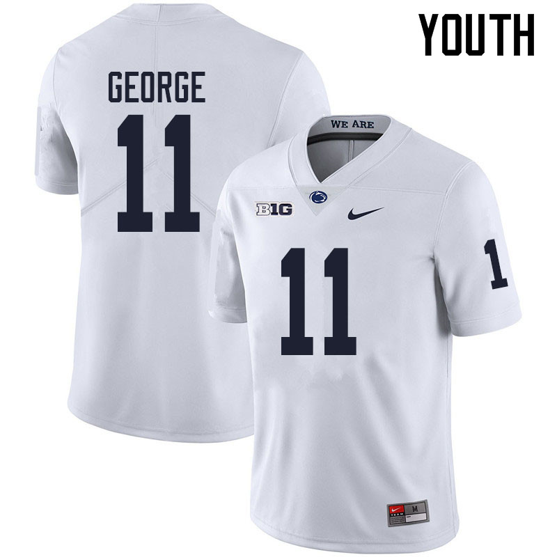 Youth #11 Daniel George Penn State Nittany Lions College Football Jerseys Sale-White - Click Image to Close